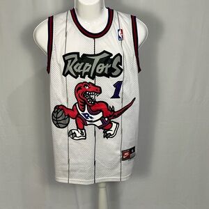 Raptors McGrady Nike White and Red Team Sports Patch Jersey Label